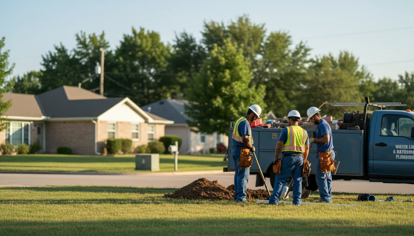 Residential water line and bathroom plumbing service in Grapevine, AR